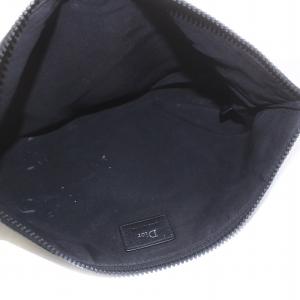 DIOR HOMME フランソワバール クラッチバッグ セカンド ポーチ ナイロン 総柄 シルバーロゴ 黒 ブラック マルチカラー GY18