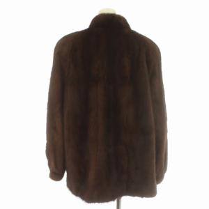 SAGA MINK 銀サガ ファーコート ミドル 毛皮 ミンクファー アウター 裏地花柄刺繍 総裏地 茶 ブラウン