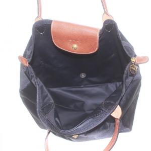 Longchamp ルプリアージュ トートバッグ ハンド レザー ナイロン ロゴ 黒 ブラック 茶 ブラウン 2605 919 GY18