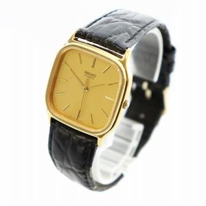 SEIKO ドルチェ DOLCE 腕時計 ウォッチ クォーツ スクエア レザーベルト 金色文字盤 ゴールド色 9021-5160  GY18