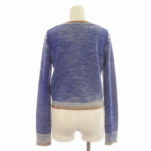 DIESEL M-Arika ロゴプレート ニットカーディガン 長袖 リブ ウール M 青 ブルー A06717 0BIAF