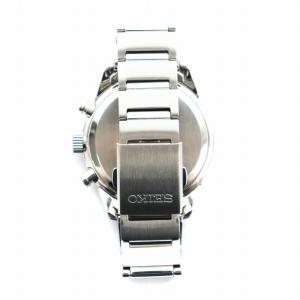 SEIKO ジャンク品 腕時計 ウォッチ ソーラー デイト クロノグラフ ロゴ 黒文字盤 シルバー色 V172-0AP0  GY18