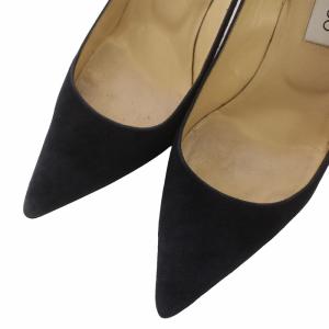 JIMMY CHOO パンプス ハイヒール ピンヒール スエード ポインテッドトゥ 37 24cm 紺 ネイビー