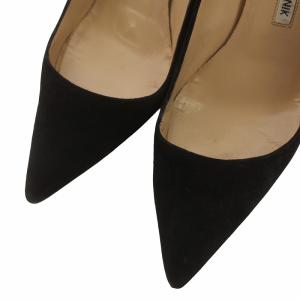 MANOLO BLAHNIK パンプス ハイヒール ピンヒール ポインテッドトゥ スエード 37 24cm 黒 ブラック
