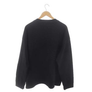 EMPORIO ARMANI カットソー 長袖 プルオーバー フラワーモチーフ サイドジップ リブ XL ブラック レッド