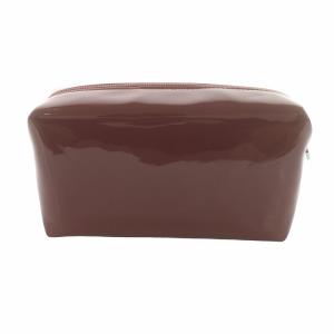 Salvatore Ferragamo 化粧ポーチ スクエア ガンチーニ ファスナー開閉 ロゴ エナメル ボルドー