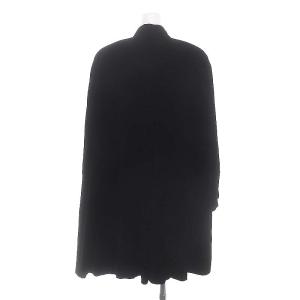 Christian Dior ヴィンテージショールカラーベロアコート アウター ロング 肩パッド 総裏地 シルク混 9 黒 ブラック ターコイズブルー