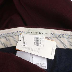ETRO スーツ スラックスパンツ ビジネス 総柄 裏地ペイズリー柄 54 ボルドー 黒 ブラック