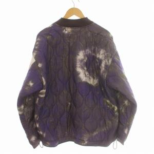 REMI RELIEF キルティングジャケット ブルゾン ショールカラー 総柄 タイダイ染め 紫 パープル