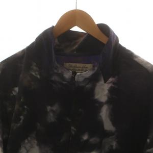 REMI RELIEF ナイロンジャケット ブルゾン ジップアップ 長袖 スタンドカラー ロゴ タイダイ染め 紫 GY01