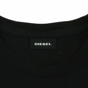 DIESEL Tシャツ カットソー ロンT 長袖 クルーネック ロゴ プリント XS 黒 ブラック T-DIEGOS-LS-K40