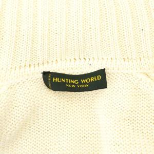 HUNTING WORLD ニットカーディガン 長袖 コットン 42 オフホワイト