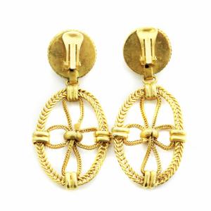 PRADA ヴィンテージ イヤリング アクセサリー クリップ式 ロゴ ゴールド