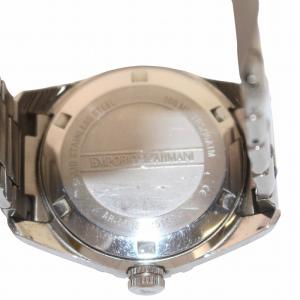 EMPORIO ARMANI 腕時計 ウォッチ クォーツ デイト 10ATM 330FT 防水 3針 シルバー色 文字盤紺 ネイビー AR-6048