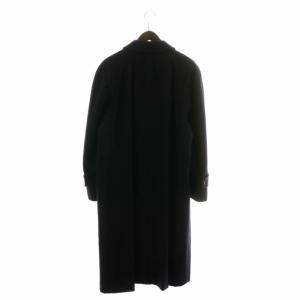 Aquascutum ステンカラーコート アウター カシミヤ ロング 比翼ボタン 黒 ブラック