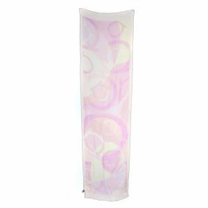 スカーフ ストール シルク 薄手 ガンチーニ 総柄 ロゴ ピンク