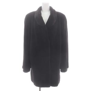 銀サガファーコート アウター シェアードミンク ミディアム F 茶 ブラウン