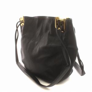 BALLY ショルダー バッグ トート 肩掛け レザー Bロゴ ゴールド金具 黒 ブラック