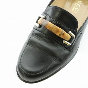 GUCCI オールドグッチ OLD GUCCI バンブービット ローファー 革靴 レザー 35 22cm 黒 ブラック 100 0364