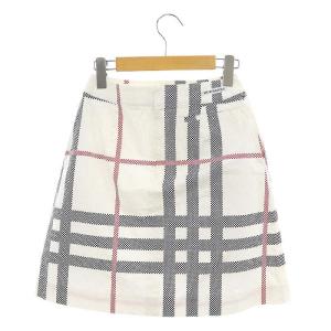 BURBERRY GOLF 台形スカート ミニ チェック柄 7 白 黒 赤
