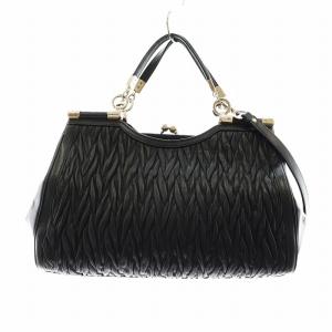 COACH マディソン ギャザード ツイスト キャリー サッチェル ハンドバッグ ショルダー 2WAY がま口 ロゴ 黒 ブラック F27681