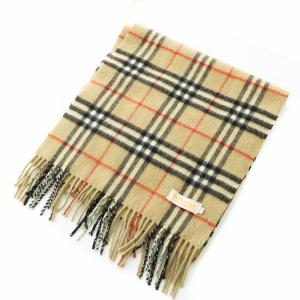 burberrys ヴィンテージ マフラー ストール カシミヤ フリンジ ノバチェック ベージュ マルチカラー