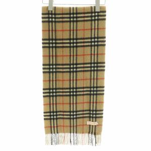 burberrys ヴィンテージ マフラー ストール カシミヤ フリンジ ノバチェック ベージュ マルチカラー