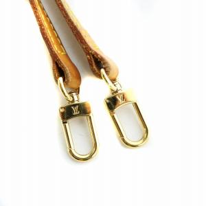 LOUIS VUITTON ロング ショルダー ストラップ レザー ヌメ革 ゴールド金具 ロゴ刻印 茶 ブラウン GY18