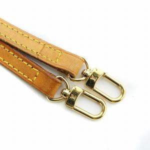LOUIS VUITTON ロング ショルダー ストラップ レザー ヌメ革 ゴールド金具 ロゴ刻印 茶 ブラウン GY18