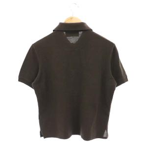 PRADA ポロシャツ カットソー 半袖 コットン M 茶 ブラウン
