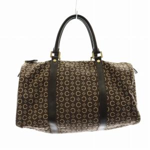 CELINE ハンドバッグ ミニボストン Cマカダム 総柄 ロゴ キャンバス 茶 ブラウン GY17