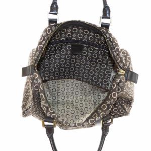 CELINE ハンドバッグ ミニボストン Cマカダム 総柄 ロゴ キャンバス 茶 ブラウン GY17