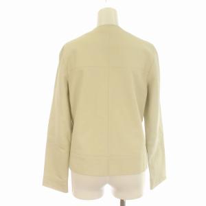 LOEWE レザージャケット ノーカラー シングル ポケット 38 ベージュ