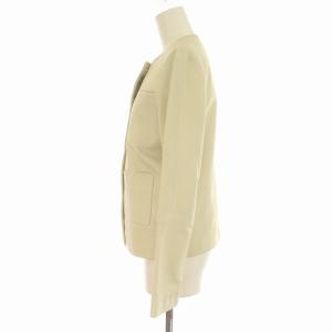 LOEWE レザージャケット ノーカラー シングル ポケット 38 ベージュ