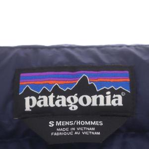 Patagonia 19 84622 ダウンベスト アウター ジップアップ ロゴ S 紺 ネイビー