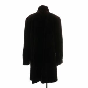 SAGA MINK 銀サガ ファーコート アウター 毛皮 シェアードミンク ロング 肩パッド F 茶色 ブラウン