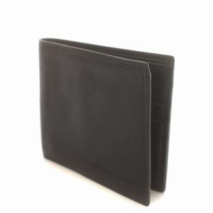 GIORGIO ARMANI 二つ折り財布 札入れ ウォレット レザー ロゴ 黒 ブラック