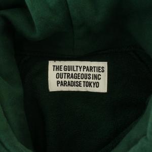 WACKO MARIA パーカー スウェット プルオーバー フード 日本製 無地 裏毛 ラグランスリーブ M 緑 グリーン