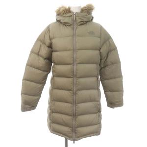 ヌプシ フードファー ロング ダウンコート アウター フェイクファー ジップアップ S グレージュ NDW91351