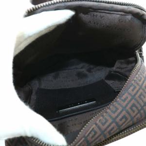 GIVENCHY ショルダーバック カメラバッグ キャンバス スクエア Wファスナー 4Gロゴ 総柄 茶色 ブラウン