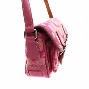COACH ショルダーバッグ シグネチャー レザー キャンバス スエード ロゴ ピンク 6844 GY18