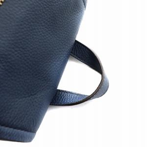 MICHAEL KORS リュックサック バックパック レザーゴールドロゴ 紺 ネイビー GY18