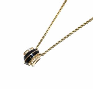 ネックレス チェーン ペンダント ロゴ ラインストーン ゴールド色