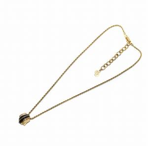 Christian Dior ネックレス チェーン ペンダント ロゴ ラインストーン ゴールド色