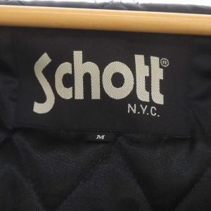 Schott ジャケット ブルゾン ウール ジップアップ 星 スタッズ キルティング裏地 M チャコールグレー