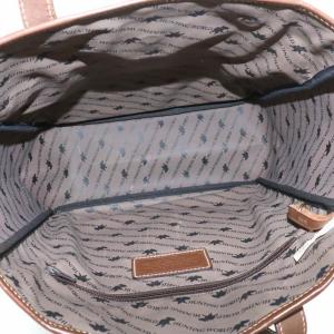 HUNTING WORLD トートバッグ キャンバス レザー ネット オープントップ ロゴ 黒 ブラック 茶色 ブラウン