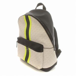 MICHAEL KORS リュックサック バックパック MKシグネチャー ロゴ 総柄 PVC 白 ホワイト 黒 ブラック 黄 イエロー