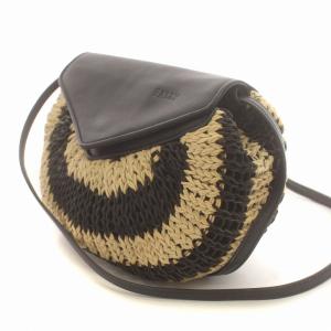 BALLY ショルダーバッグ レザー 編み込み ロゴ 茶 ブラウン 黒 ブラック
