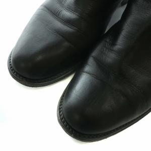 FENDI ロングブーツ スエード レザー ラウンドトゥ チャンキーヒール 37 23.5cm 黒 ブラック