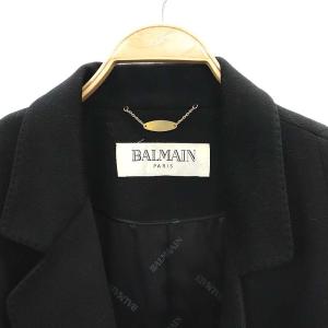 カシミヤ100% バルマン ファー切り替え チェスターコート 11 ブラック カシミヤ100% バルマン ファー切り替え チェスターコート 11
